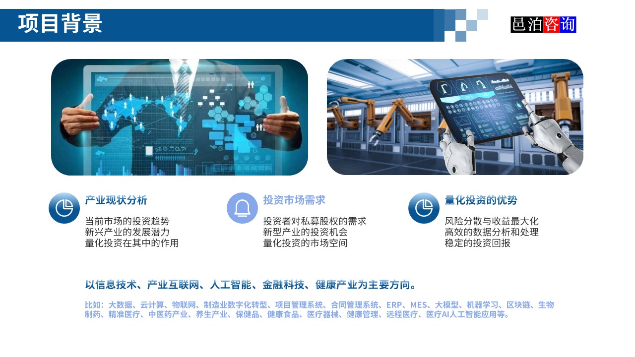 邑泊數(shù)字化智能化技術(shù)新型產(chǎn)業(yè)量化投資私募股權(quán)基金商業(yè)計劃書項目背景