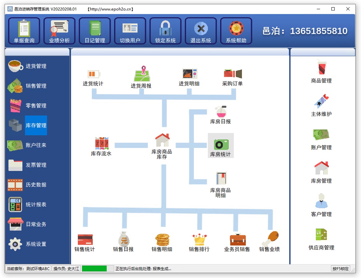 邑泊進(jìn)銷存庫(kù)存管理通過(guò)住宿餐飲工作流軟件串聯(lián)起采購(gòu)訂單、進(jìn)貨、庫(kù)房商品管理、銷售管理、退貨管理、統(tǒng)計(jì)分析等模塊功能