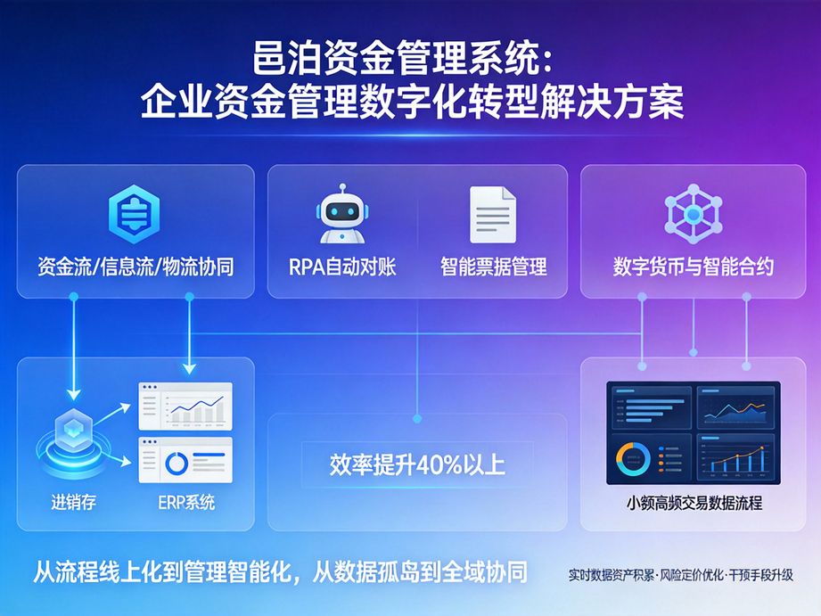 邑泊助力企業(yè)降本增效，資金管理軟件替代傳統(tǒng)手工記賬，解放財務(wù)人員，聚焦高價值財務(wù)工作。