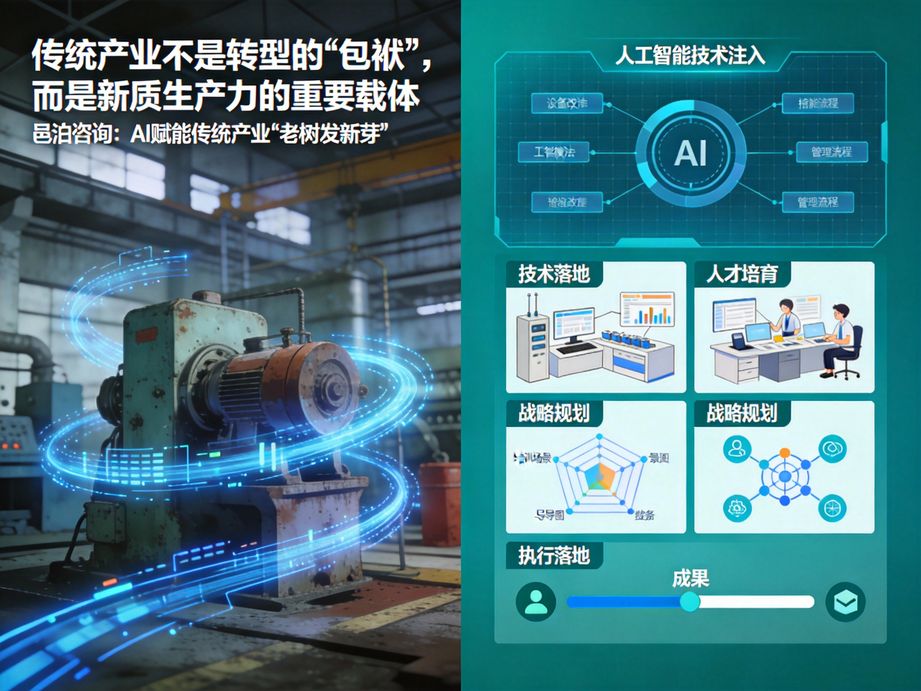 邑泊咨詢憑借豐富的行業(yè)經(jīng)驗，將人工智能融入企業(yè)數(shù)字化轉型全流程，實現(xiàn)企業(yè)業(yè)務的智能化重構。
