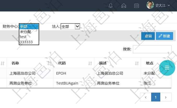 項(xiàng)目管理系統(tǒng)可以查看組織結(jié)構(gòu)的詳細(xì)信息，比如名稱、代碼、描述、辦公地點(diǎn)等。可以使用顧客、地點(diǎn)、財(cái)務(wù)中心及法人查詢條件過濾查詢。