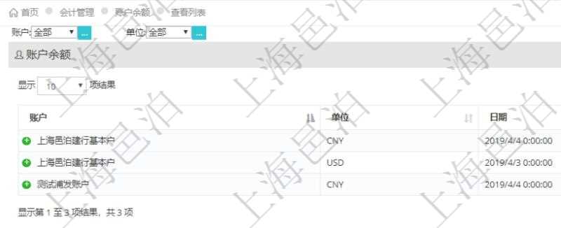 在項目管理軟件會計管理系統(tǒng)里，可通過查詢賬戶余額列表返回的信息有：賬戶名稱、貨幣單位、最后更新日期、余額數(shù)額。