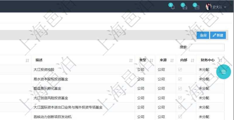 在項目管理軟件會計管理模塊，查詢法人維護列表時返回的明細信息字段包括：法人名稱、法人代碼、法人描述、法人類型、來源、是否內(nèi)部法人、法人財務(wù)中心等信息。