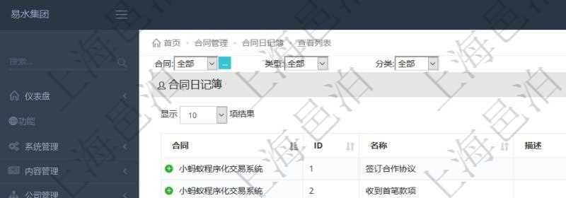 在項(xiàng)目管理軟件里可通過合同管理系統(tǒng)查詢返回合同日記簿信息，比如：合同、名稱、描述、日期時(shí)間、日記簿類型、日記簿分類、模板流水、預(yù)測流水、關(guān)鍵字等。