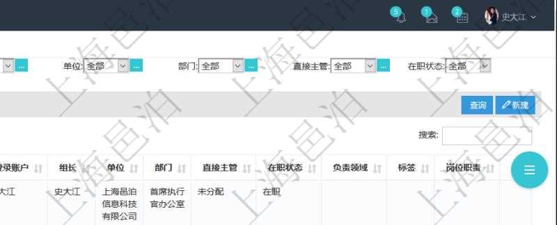 項目管理軟件人力資源管理團隊管理查看列表可以查詢到團隊檔案詳細信息，比如：上級團隊、序號、團隊名稱、團隊描述、財務(wù)人、登錄賬戶、組長、單位、部門、直接主管、在職狀態(tài)、負責領(lǐng)域、標簽等。