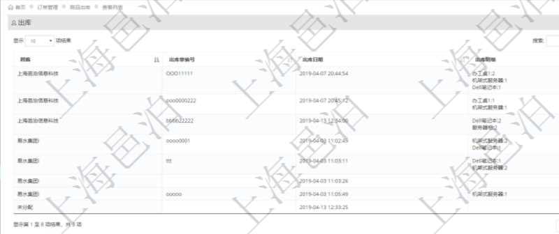 在項目管理軟件里可通過訂單管理系統(tǒng)查詢返回出庫流水列表信息，比如：出庫單編號、出庫日期、出庫明細等。