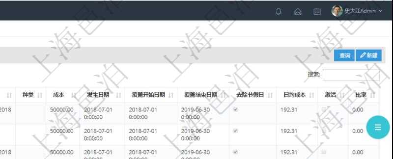 在項(xiàng)目管理軟件銷售報(bào)價(jià)管理系統(tǒng)查詢成本維護(hù)信息時(shí)返回：父成本、序號(hào)、成本編號(hào)、成本名稱、成本描述、種類、成本金額、發(fā)生日期、覆蓋開始日期、覆蓋結(jié)束日期、是否去除節(jié)假日、日均成本、激活狀態(tài)、激活比率等。