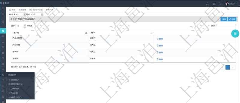 在用戶組用戶分配頁面，可以查詢到項(xiàng)目管理軟件中用戶組下所有的用戶及用戶分配到的所有用戶組。