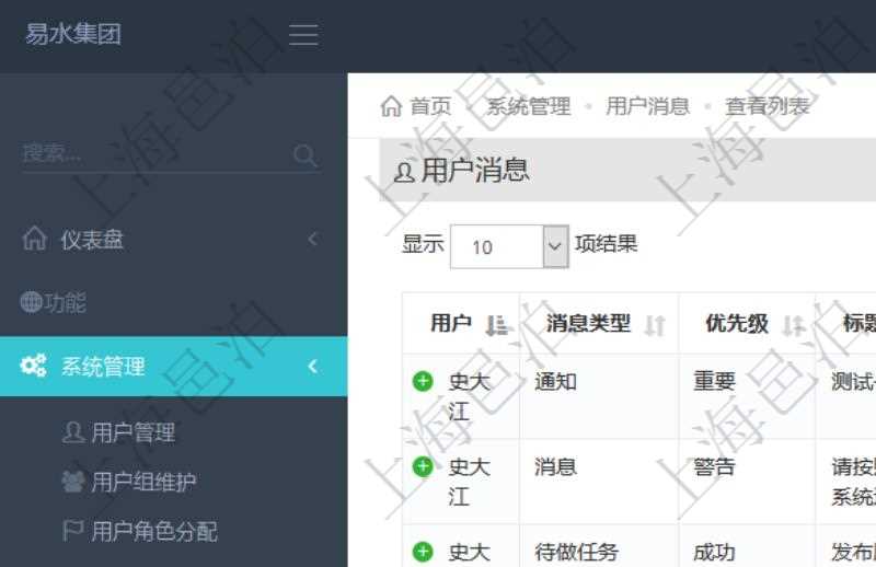 項(xiàng)目管理軟件用戶也可以使用用戶間通知功能實(shí)現(xiàn)不同用戶之間的消息的通知，系統(tǒng)管理員可在用戶消息查詢頁(yè)面查詢得到所有用戶之間的通知消息。