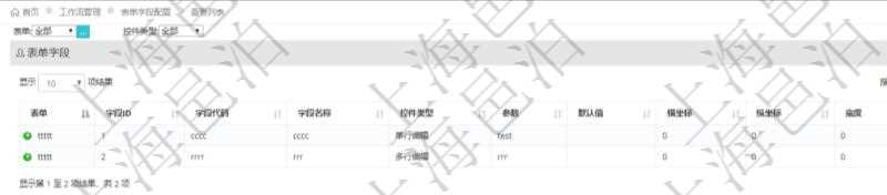 在項(xiàng)目管理軟件工作流管理系統(tǒng)查詢返回表單字段列表時(shí)返回的字段信息有：表單、字段ID、字段代碼、字段名稱、控件類型、參數(shù)、默認(rèn)值、橫坐標(biāo)、縱坐標(biāo)、寬度、高度等。