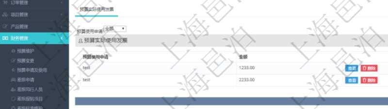在項(xiàng)目管理軟件財(cái)務(wù)管理系統(tǒng)中，查詢發(fā)票時(shí)候，返回字段信息：客戶、發(fā)票稅種、開票時(shí)間、開票內(nèi)容、金額、統(tǒng)一社會(huì)信用代碼、發(fā)票抬頭、發(fā)票地址、發(fā)票電話、發(fā)票開戶行、發(fā)票賬號(hào)。同時(shí)還會(huì)顯示發(fā)票在不同預(yù)算實(shí)際使用的金額。