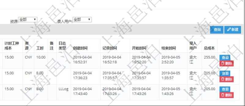 在項(xiàng)目管理軟件MES生產(chǎn)制造管理系統(tǒng)查詢加工工種維護(hù)信息時(shí)，還返回了關(guān)聯(lián)的加工執(zhí)行工種工人日志：加工執(zhí)行、序號(hào)、工種、工時(shí)調(diào)整比率、描述、工人、計(jì)件人力成本、計(jì)時(shí)人力成本、計(jì)件工種成本、計(jì)時(shí)工種成本、資源、貨幣單位、工時(shí)、備注、日志類型、創(chuàng)建時(shí)間、記錄時(shí)間、開始時(shí)間、結(jié)束時(shí)間、錄入用戶、總成本。